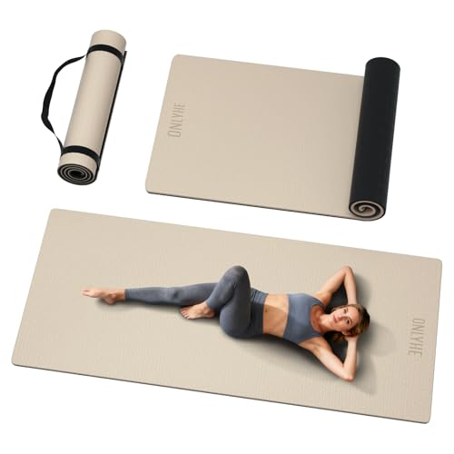 Extra Long & Wide Yoga Mat for Tall Men & Women,76''x32.6''x7mm - High Density TPE Non-Slip Both Sides, Lightweight 1.1kg with Superior Cushioning for gymnastics, Pilates, Home, Workout
