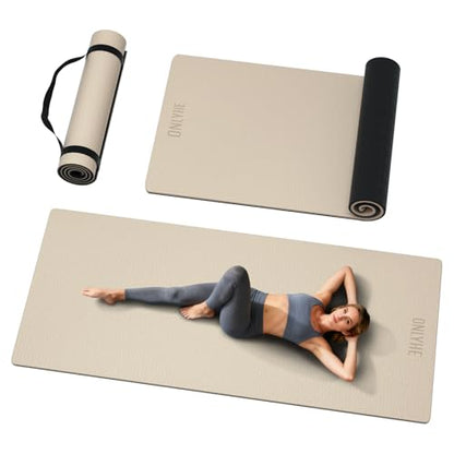 Extra Long & Wide Yoga Mat for Tall Men & Women,76''x32.6''x7mm - High Density TPE Non-Slip Both Sides, Lightweight 1.1kg with Superior Cushioning for gymnastics, Pilates, Home, Workout