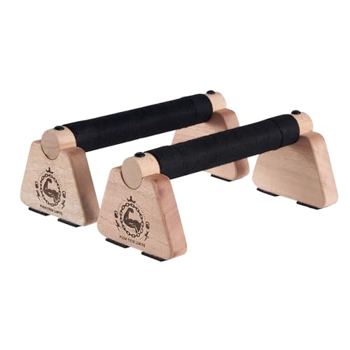 Push Up Stand, 2 PCS Wood Parallettes Bars, 9" Wooden Calisthenics Equipment, Handstand Blocks and Pushup Handles for Handle Stands Grip Strength Training, Planks Calisthenics