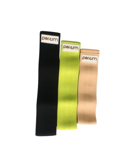 Fabric Booty Bands for Women - Resistance Set of 3 Light Medium Heavy - Non-Slip Exercise Bands for Butt Legs and Glutes Workout with Travel Bag