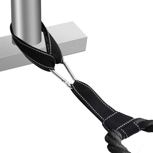 Battle Rope Anchor Strap Kit Accessories for Home Gym Outdoor Muscle Workout Equipment (1, Black&White)