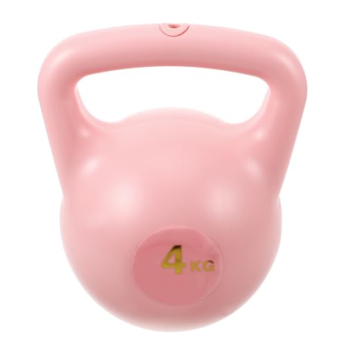 TOYANDONA 4kg Rose Water-resistant Fillable Kettlebell Dual Handle Handheld Training Dumbbell Home Fitness Equipment for Women Arm and Glute Workout
