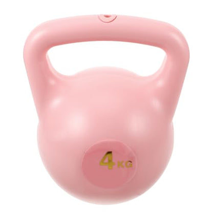LALAFINA 4kg Pink Dual Handle Kettlebell Water Fillable Fitness Training Kettle Bell Portable Handheld Weight for Women Home Workout Strength Exercise