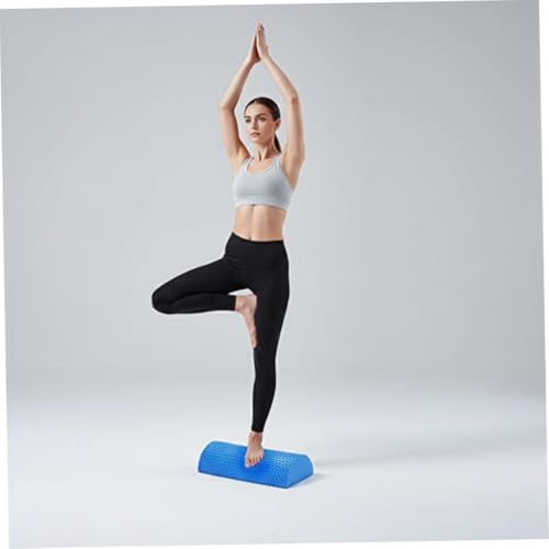 Half Foam Roller for Back and Muscle, Blue Eva Foam Roller with Flat & Round Sides for Stability and Tissue Massage, 30cm Yoga Balance - Half