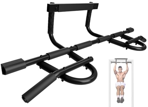 Yes4All Heavy Duty Wall Mounted Pull Up Bar, Over Door Pull Up Bar for Doorway, Multi Grip Chin Up Bar, Sturdy Strength Training Bars & Durable Gym Bar for Home Exercise - style: Pull Up Bar XSP