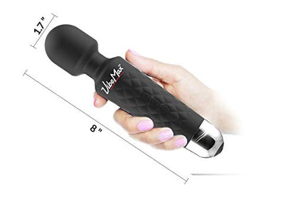 Rechargeable Personal Massager - Powerful Multi Speed Vibration - Whisper Quiet - Waterproof - for Muscle Tension Relief in Neck, Back, Shoulders, Legs and Feet - Black