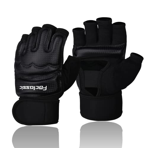 Kickboxing Sparring Gloves MMA Gloves Boxing Gloves for Men Women Kids Half Finger Punching Bag Gloves Fighting Gloves for Men Women Boxing Training - color: black, size: Large