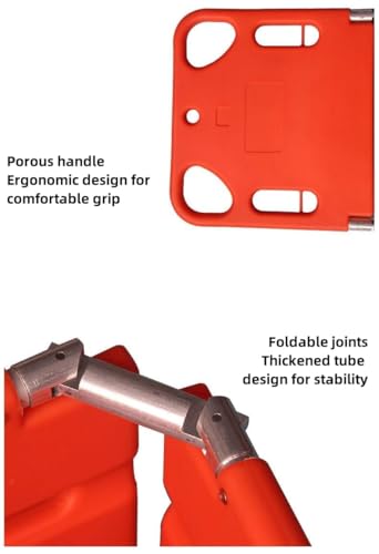 Folding Plastic Spinal Board Stretcher, Water-Floatable Lightweight Rescue Stretcher, Compact Foldable Design for Outdoor and Emergency Evacuation (4-Fold)
