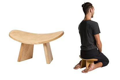 Meditation Bench IKUKO, Travel Yoga Stool, Natural, Low Height - color: Natural, size: Low Height (6 inches)
