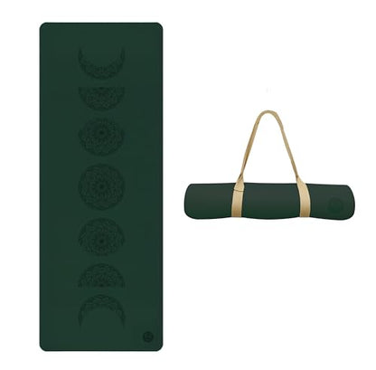 4.5mm Non Slip Yoga Mat with Strap, PU Top & Rubber Base Exercise Mat for Yoga, Pilates, Hot Yoga, Fitness, Stretching & Home Workout