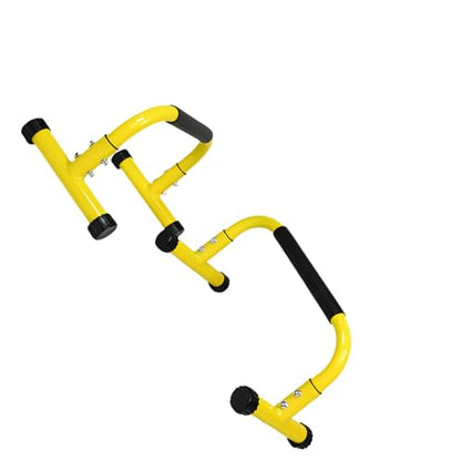 2 Pcs Sturdy Steel Training Stands for Home Gym Featuring Wide Grip and Adjustable Base Portable Dip Station