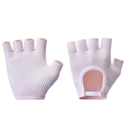 Non-Slip Fingerless Yoga Gloves – Ideal for Pilates, Barre, Air Yoga, and Fitness Workouts – Breathable Fabric with Enhanced Grip for Stability