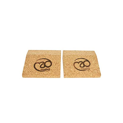 Yoga-Mad Mini Pair of Cork Wedges, Pack of 2 Pocket Size Wedge Blocks, Eco Friendly Natural Material for Beginners and Professionals in Yoga