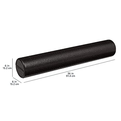 Amazon Basics High-Density Foam Roller for Exercise, Stretching and Muscle Recovery, 36 Inches, Black