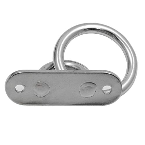 4Pcs M6 Ceiling Wall Mount Hook, Pad Eye Plate, Heavy Duty Anchor with Ring, 304 Stainless Steel, Great for Yoga Swings Hammocks/Boat Rigging/Marine Deck Hardware/Suspension Training Straps