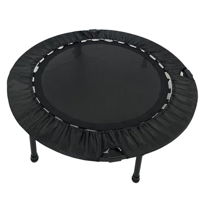 40"/48" Foldable Mini Trampoline for Kids & Adults, Fitness Rebounder with 5-Level Adjustable Foam Handle, Max Load 450 lbs, Indoor/Outdoor Exercise Trampoline for Home Workouts (Black 2)