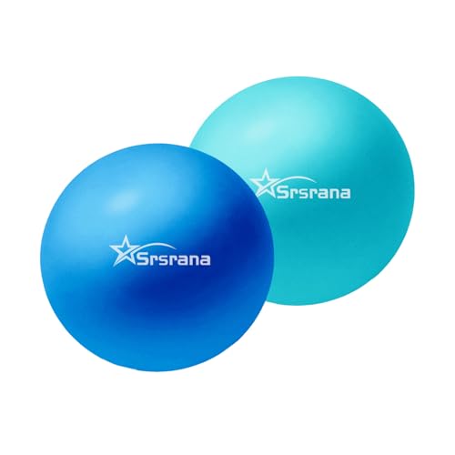 9 Inch Pilates Ball, Mini Exercise Ball for Yoga, Barre & Fitness Training - color: 1Blue&1SkyBlue