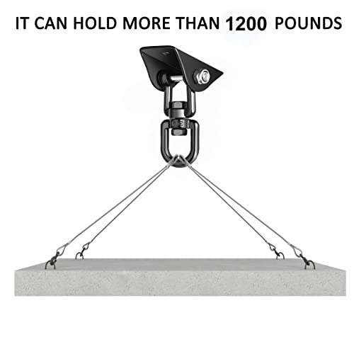 Porch Swing Hanging Kit, 360°Rotating 1200 lb Capacity Hanger for Porch Swing, Hammocks, Swing Chair (2 Pack)