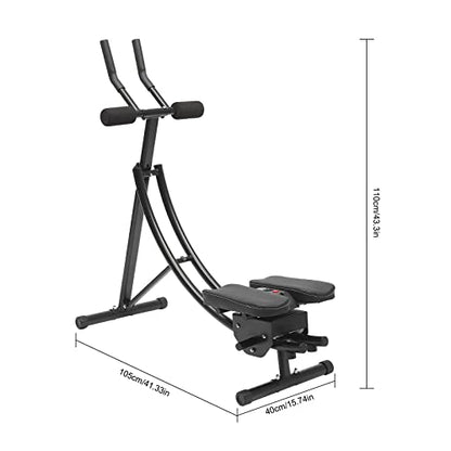 Ab Machine Abdominal Crunch Core Workout Equipment Foldable Exercise Ab Trainer Machine Coaster Abdominal/Core Fitness All Training Equipment Levels for Home & Gym - size: 41.33*15.74*43.3in Black