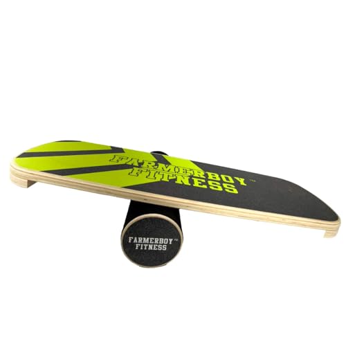 Balance Board with Roller, Wooden Core Trainer for Stability, Coordination, and Strength