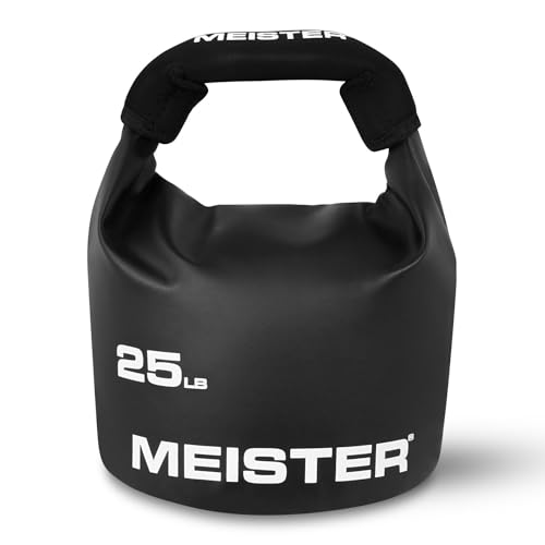 Meister BEAST Portable Sand Kettlebell - Soft Sandbag Weight - 25lb / 11.3kg - Black