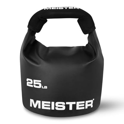 Meister BEAST Portable Sand Kettlebell - Soft Sandbag Weight - 25lb / 11.3kg - Black