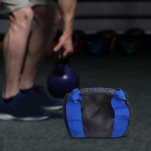 Kettlebell Sandbag Bag Only with Handle - Sand Weights Bag for Functional Fitness, Boxing, Bodybuilding (Sand Not Included) - color: Blue