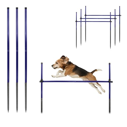 Dog Agility Course Backyard Set, Metal Dog Agility Training Equipment Adjustable Height Obstacle Course for Dog Hurdles Jumps (3 Pack)