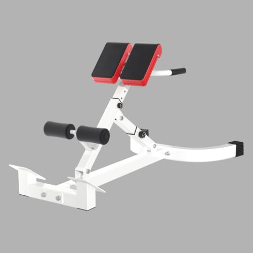 Roman Chair, Adjustable Hyper Back Extension Machine - 500LBS Multi-Function Back Extension Bench Machine for Glute, Hamstring and Lower Back Workout Equipment for Home Gym Fitness - color: White