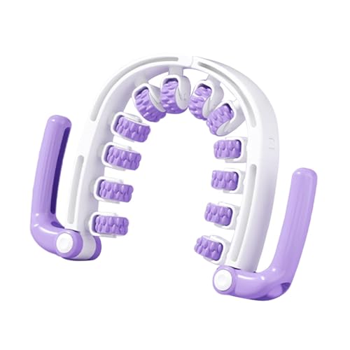 Massage Roller Multi Function Muscle Relaxation Roller Stick with 360 Degree Pressure Non Slip Handle Sturdy PP Material, Purple - color: Purple