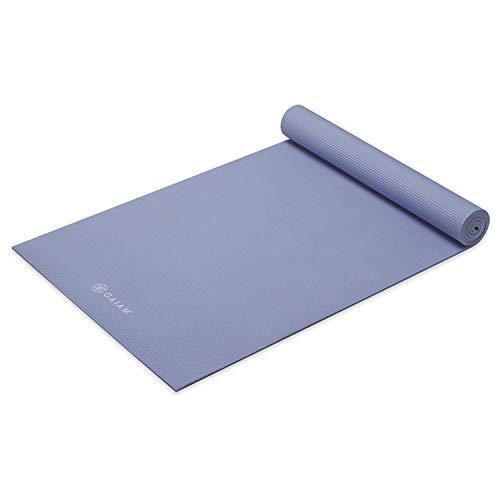 Gaiam Yoga Mat - Premium Solid Thick Non Slip Exercise & Fitness Mat for All Types of Yoga, Pilates & Floor Workouts - color: Chambray