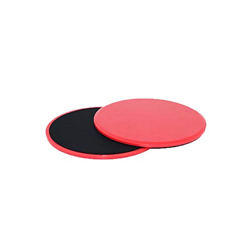 Exercise Core Sliders, 2 Pcs Dual Sided Gliding Discs Use on Carpet or Hardwood Floor, Fitness Slides for Gym, Home, Outdoor Training Abdominal Workout, Red
