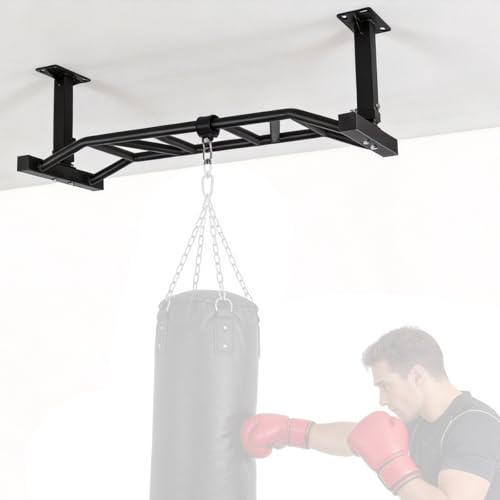 Generic 47 Inch Heavy Duty Ceiling Mount Pull Up Bar Adjustable Height&Supports to 600 Lbs Multi-Grip Chin Up Bar for Home Gym Workout