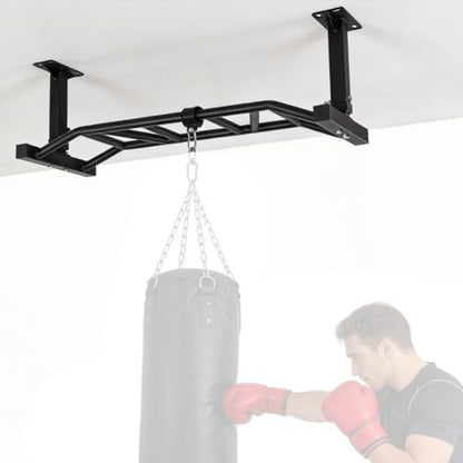 Generic 47 Inch Ceiling Mount Pull Up Bar Heavy Duty Multi-Grip Chin Up Bar Fitness Trainer for Garage/Home Gym and Strength Training Adjustable Height&Supports to 600 Lbs