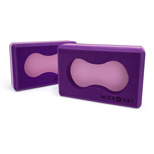 MicroDry Sure Grip Yoga Block Set of 2 - Purple/Pink