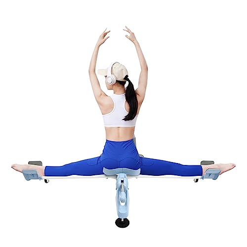 Leg Stretcher, 265LBS Leg Stretch Machine, Adjustable 3 Bar Leg Split Extension Machine with Forward Reverse Magnetic Timer PU Cushion Flexibility Stretching Equipment to Stretch - color: Blue