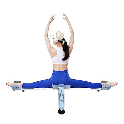 Leg Stretcher, 265LBS Leg Stretch Machine, Adjustable 3 Bar Leg Split Extension Machine with Forward Reverse Magnetic Timer PU Cushion Flexibility Stretching Equipment to Stretch - color: Blue