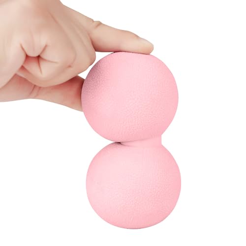 Double Lacrosse & Micro-Elastic Peanut Massage Ball - Myofascial Release Tool for Muscle, Back, Foot, and Physical Therapy, Mobility Roller for Acupressure and Relaxation (Pink)