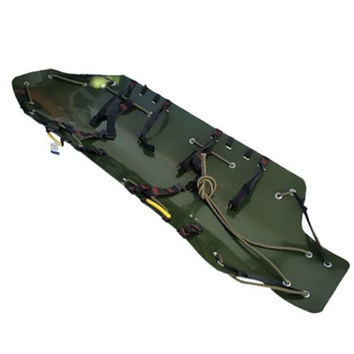 Multifunctional Rescue Stretcher, Portable Foldable Spine Board Stretcher Backboard for Ground Rescue, High Altitude Rescue, Accident Scene Rescue, Load Capacity: 160KG,Green