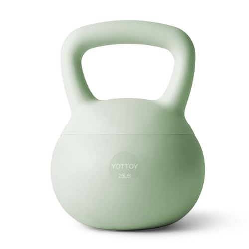 YOTTOY Soft Kettlebell,Kettlebell Anti-Slip Grip Weight for Home Workouts, Kettlebells Set Strength and Safety Guaranteed - color: Green, size: 25 Pounds
