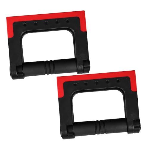 FRCOLOR Push-up Bars for Floor with Anti-slip Base, Rotating Push-up Rack Pair in Red, Portable Strength Training Equipment for Home Workout and Fitness Training