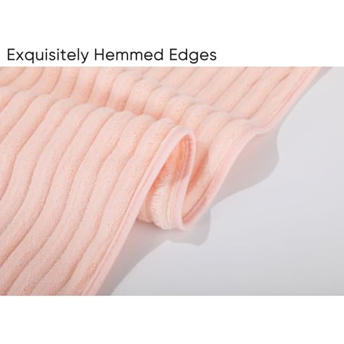 Luxury 4-Piece Quick-Dry Bath Towel Set 27.5X 55 Inches – Ultra Soft Microfiber for Bathroom, Bar, Pool, Gym & Travel – Elegant Twill Design - color: 4pink