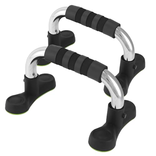 QWORK Steel Push Up Handles for Floor, Portable Push Up Stands with Non-Slip Grip, Angled Incline
