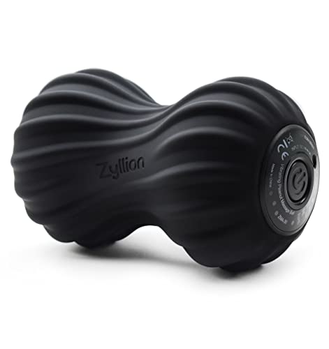 Zyllion Vibrating Peanut Massage Ball with 4 Modes - Cordless Rechargeable Electric Deep Tissue Massager Roller for Muscle Pain Relief, Black, ZMA-30 - color: Black