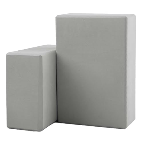 Yoga Blocks 2 Pack, Lightweight Premium EVA Foam Yoga Blocks, Non Slip Supportive Foam Blocks for Yogi, Pilates, Stretching and Meditation, Women Men Yogi Beginners Accessories - color: Gray