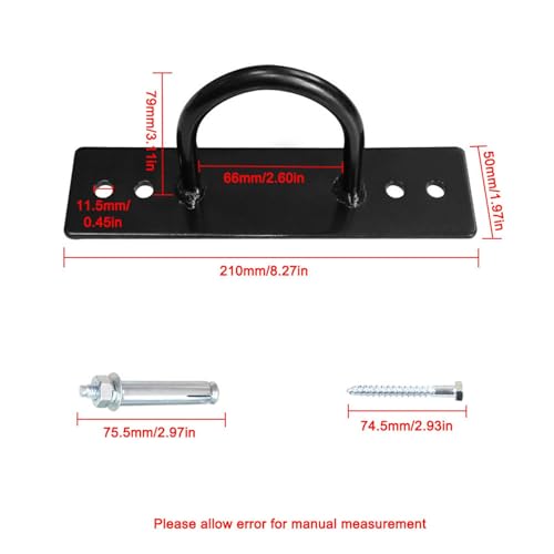 2 Sets Battle Rope Anchor, Wall Ceiling Mount Bracket for Suspension Strap, Yoga Swing & Hammock, Body Weight Strength Training Systems
