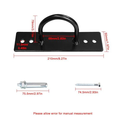 SEIWEI 2 Packs Battle Rope Anchor Kit, Wall Ceiling Mount Anchor Bracket for Gym, Suspension Straps, Gymnastic Rings, Boxing Equipment