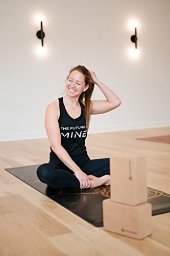 Shakti Warrior Align Cork Yoga Block - Artist Designed, Premium eco friendly cork block, Non Slip, Non Toxic, Great for Regular & Hot Yoga, Pilates and Workouts (9 inch x 6 inch x 3 inch)