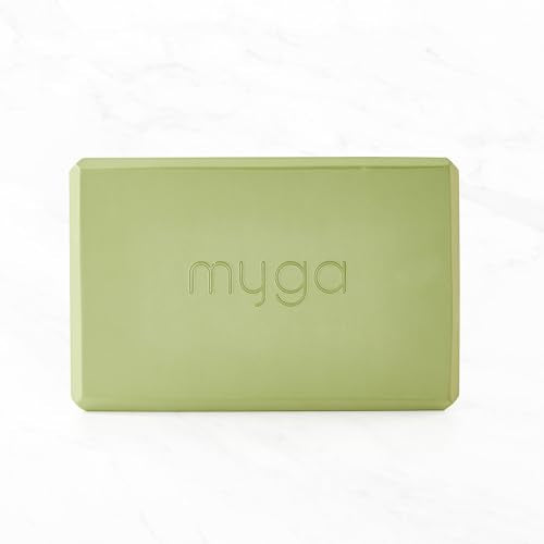 MYGA Yoga Block,Lightweight EVA Foam Yoga Brick,High Density Non-Slip Block for Yoga Poses, Pilates, Balance and Flexibility - color: Moss