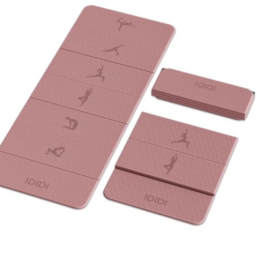 Foldable Yoga Mat Thick 0.32"(8mm) - color: Deep Pink-Pattern